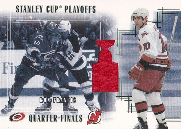 jersey karta RON FRANCIS 02-03 BAP Memorabilia Stanley Cup Playoffs číslo SC-07
